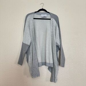 Dolan Gray Dolman Sleeve Cardigan White Knit Stripes